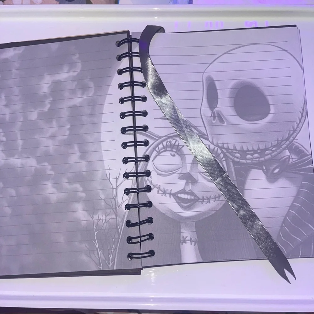 Jack and Sally the nightmare before Christmas spiral notebook, Disney store
